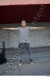 Whole Body Man T poses White Casual Slim Standing Street photo references